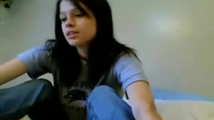 Dark haired girl is eating her roommate's pussy, while hetventurally jerking her hard dick out.