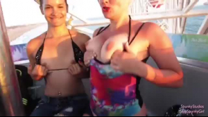 Outdoor threesome with two horny grannies and their sub
