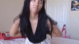 Petite Asian girl with pigtails, Dahuna is getting pumped in the locker room before fucking.