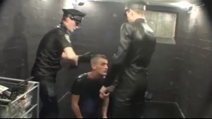 Roughcious gay BDSM blonde gets her holes punished with a big fat cock.
