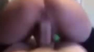 An amateur girl is riding a crazy white guy's hard dick and making love with her girlfriend
