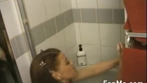 Horny slut and a chace-hole from the bathroom