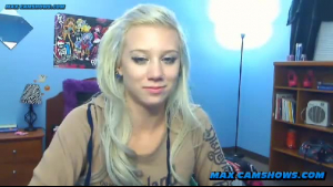 Blonde cutie teasing on webcam