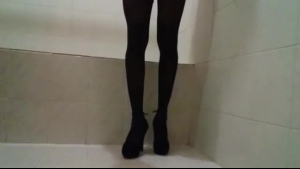 Sexy high heels ass tugging afro trans