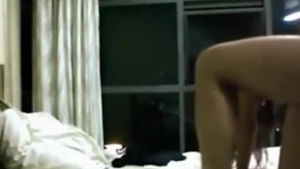 Kinky couple is having a wild sex action in a fantasy cfnm group hotel room