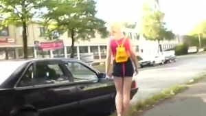 Naked teen picked up in her shop goes wild on the street