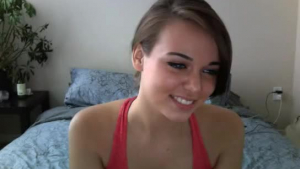 Shy teen is amusing her friend in his bedroom, by fucking him from behind, during the day.