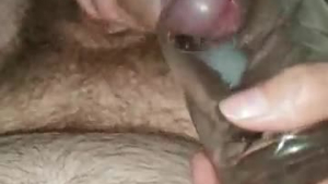 Cock in lady's mouth and cunt, ends up cum in face of black pervert