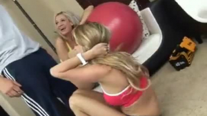 Blonde teen gets pussyajumped outdoors