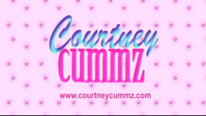 Courtney Cummz is sucking a fat cock, started up with a big, black dildo, until it explodes