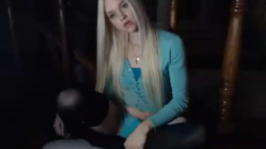 Blonde hottie gets cum deep inside her wet shaved pussy after sucking dick and riding it